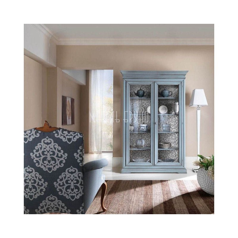 Прямая витрина  Лазурь в стиле прованс